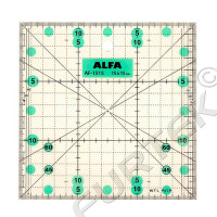 Линейка для пэчворка Alfa квадратная 15х15 см антискользящий