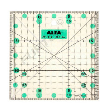 Линейка для пэчворка Alfa квадратная 15х15 см антискользящий