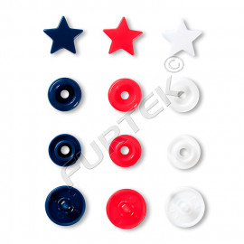 Кнопки "PRYM" 393061 PL Color Snaps "Звезда", диаметр 12,4 мм, в упаковке 30 шт