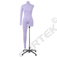 Манекен женский мягкий портновский на подставке с колесиками, правой рукой и правой ногой в комплекте