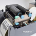 Термотрансферный промышленный принтер Citizen CL-S700 полностью открыт показан процесс печати этикеток с помощью риббона