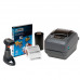Термотрансферный принтер печати этикеток Zebra GX430t с расходными материалами (ролик с самоклеящимися этикетками и риббон) и сканером штрих-кодом, программным обеспечанием