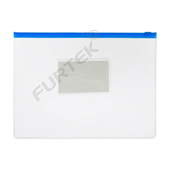 Папка-конверт на пластиковой молнии с кармашком для визиток