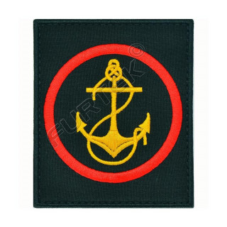 Шеврон Морской Пехоты (якорь) черный офисный красный кант