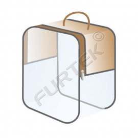 Прозрачный чемодан с закругленными углами, сшитый с использованием кедера