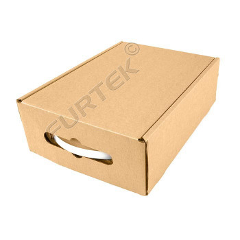 Картонная коробка для обуви с пластиковой ручкой