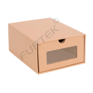 Картонные коробки для хранения обуви с прозрачным окошком