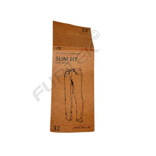 Бирка из крафт-бумаги со сгибами для джинсов 145х45 мм