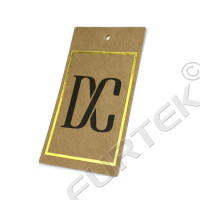 Прямоугольная двойная бирка из крафт-картона с отверстием для крепления