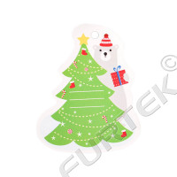 Новогодняя вырубная бирка-елочка для детских подарков