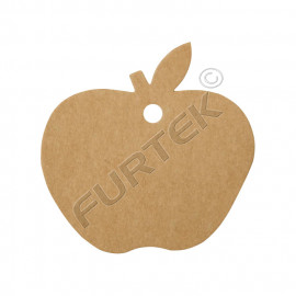 Вырубная бирка-яблоко из крафт-картона для изделий hand-made