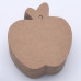Вырубная бирка-яблоко из крафт-картона для изделий hand-made