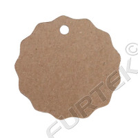 Круглая вырубная бирка из крафт-картона с волнистыми краями