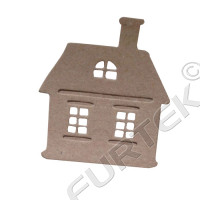 Фигурная бирка-домик из крафт-картона для изделий ручной работы