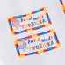 Пришивная хлопковая этикетка с вышивкой разных цветов