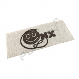 Пришивная хлопковая этикетка прямоугольная с логотипом