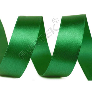 Лента сатиновая с тканым краем 12 мм зеленая 100 м, 200 м