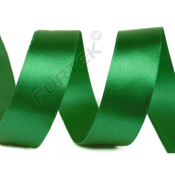 Лента сатиновая с тканым краем 12 мм зеленая 100 м, 200 м