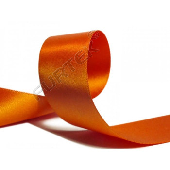 Сатиновая лента двухсторонняя оранжевая 100 м, 200 м