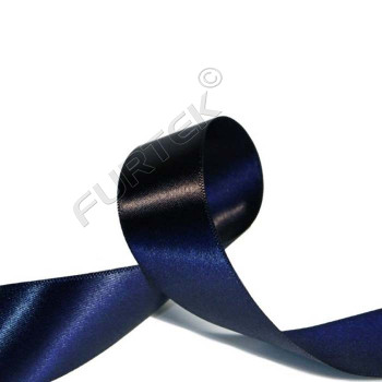 Лента сатиновая с тканым краем 100 м, 200 м, темно-синяя