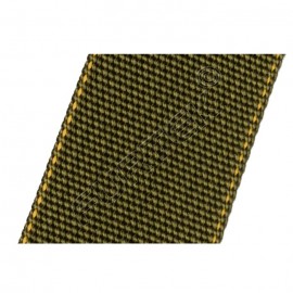 Прорезиненная нейлоновая лента без печати марки NW-4088-T7R 45 мм цвет хаки с желтым кантом 50 м, 100 м