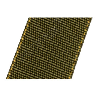 Прорезиненная нейлоновая лента без печати марки NW-4088-T7R 45 мм цвет хаки с желтым кантом 50 м, 100 м