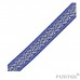 Декоративная тесьма синяя, тисненная серебром 50 м, 100 м с приближенным эффектом для лучшего просмотра орнамента.