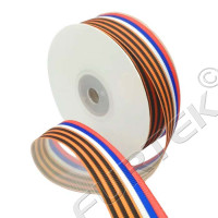 Репсовая георгиевская лента с триколором, 25 мм