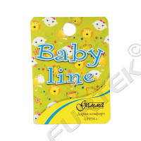 Картонная бирка с отверстием и полноцветной печатью 45х129 мм для детских носков