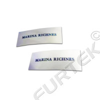 Вшивной ярлык на основе сатиновой ленты 30х80 для конвертов на выписку