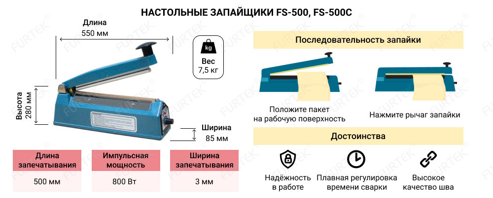 Информация о запайщиках FS-500 и FS-500C