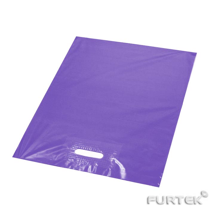Фиолетовый пакет ПВД с укрепленной ручкой