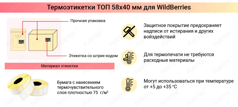 Общая информация о термоэтикетках ТОП 58x40 мм для WildBerries