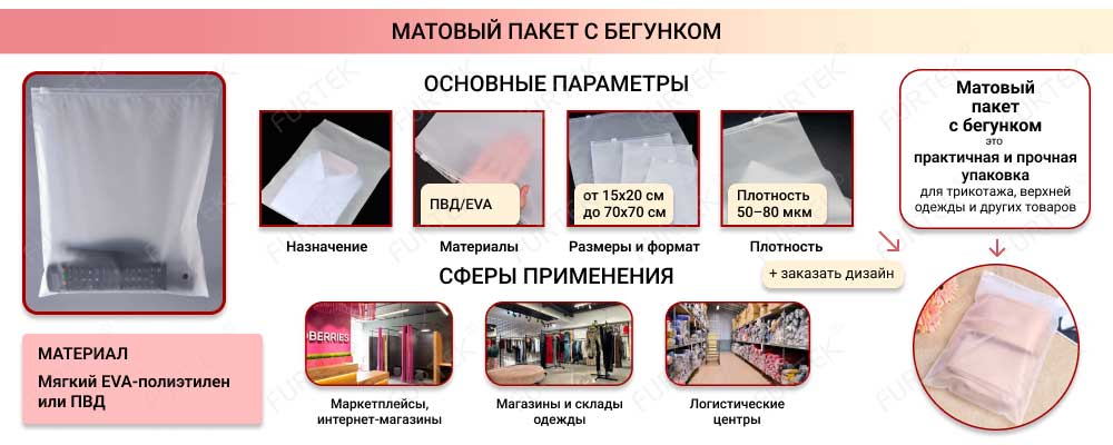 Информация о матовых пакетах с бегунками