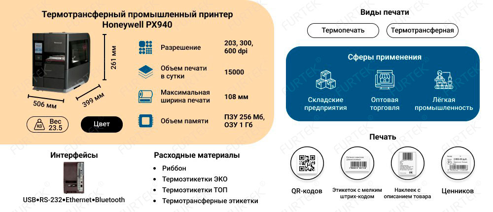 Общая информация о принете Honeywell PX940