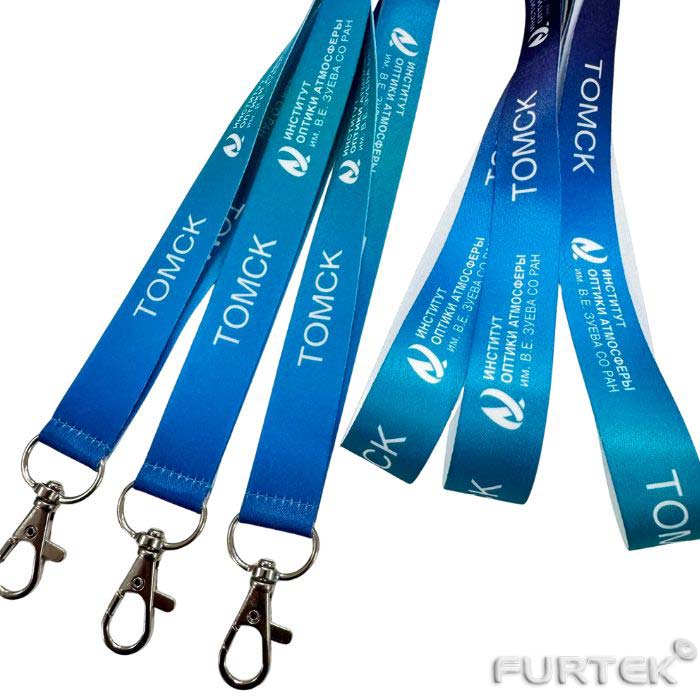 ленты для бейджев с белой печатью