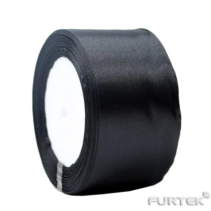 Черная стандартная лента из сатина в рулонах по 100, 200 и 400 м