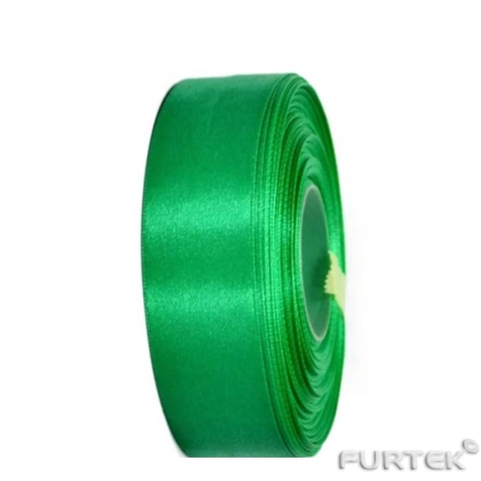 Лента сатиновая 12 мм зеленая с тканым краем в рулонах по 100, 200 и 400 м