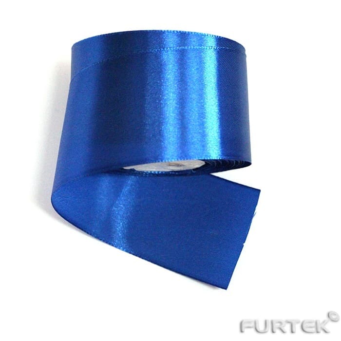 Сатиновая лента синего цвета в рулонах по 100, 200 и 400 м