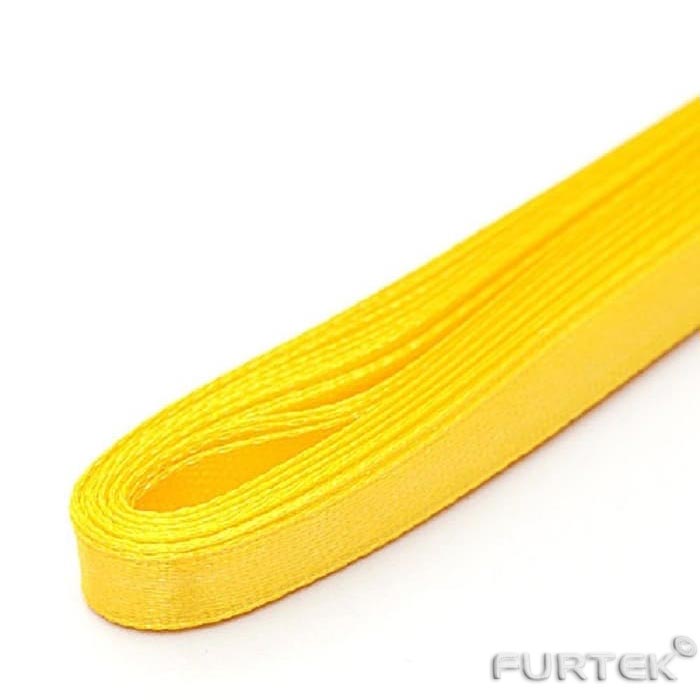 Сатиновая лента желтая двусторонняя шириной 25 мм