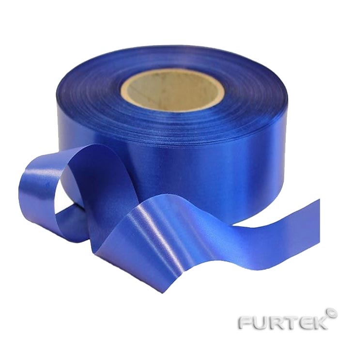 Сатиновая лента с тканым краем синего цвета в рулонах по 100 и 200 м